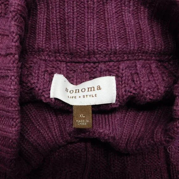 Lot Of 2 Sonoma Womens Hooded Short Sleeve Sweatshirt And Cardigan Sweater XL - Picture 6 of 16